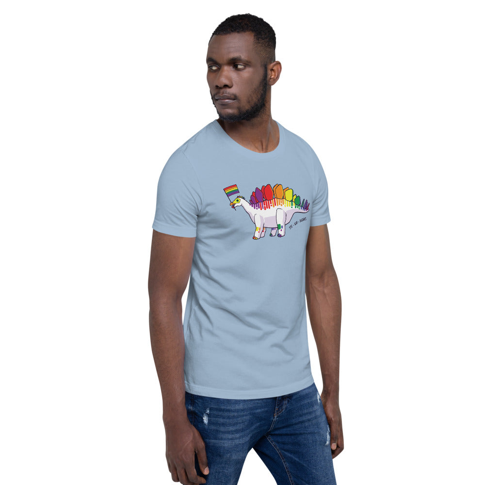 Stegosaurus Dinosaur Gay Pride Flag t-shirt