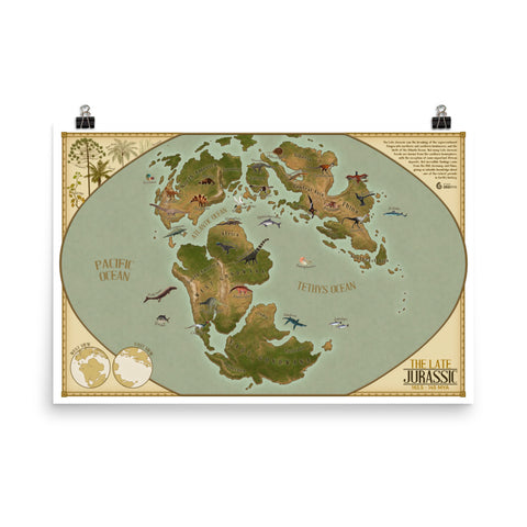 Late Jurassic Map poster