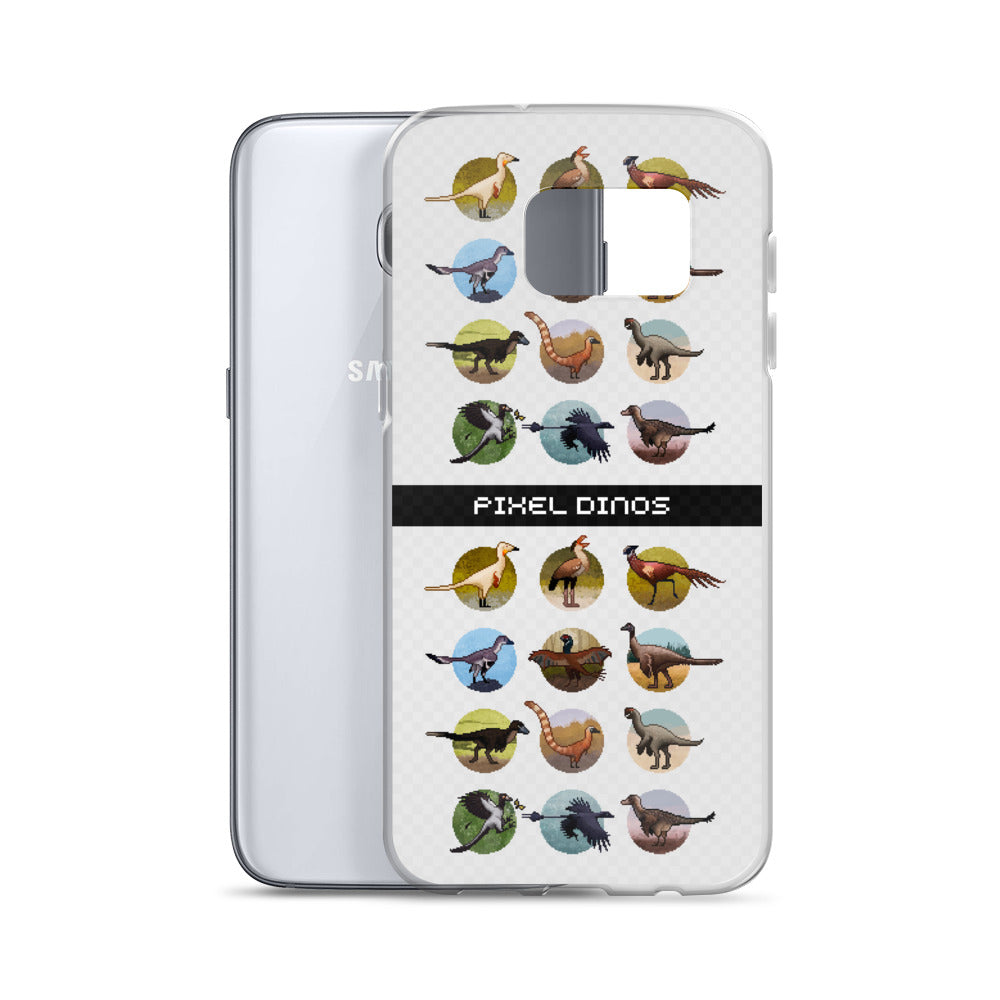 Pixel Dinos (White) Samsung Case