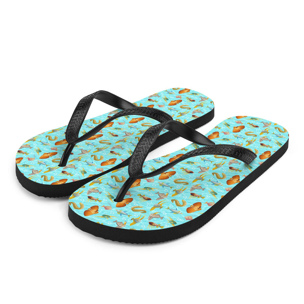 Monte Bolca Coral Reef Fish flip-flops