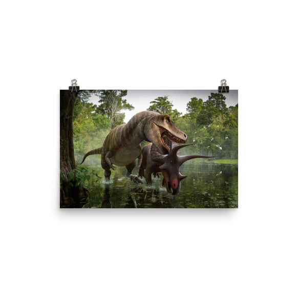 Triceratops vs Tyrannosaurus poster