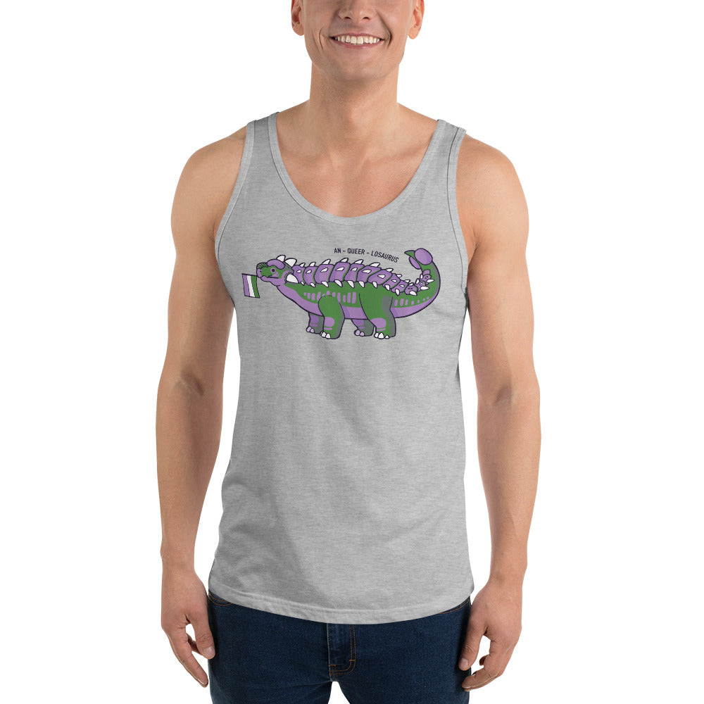 Ankylosaurus Dinosaur Queer Pride Flag tank top