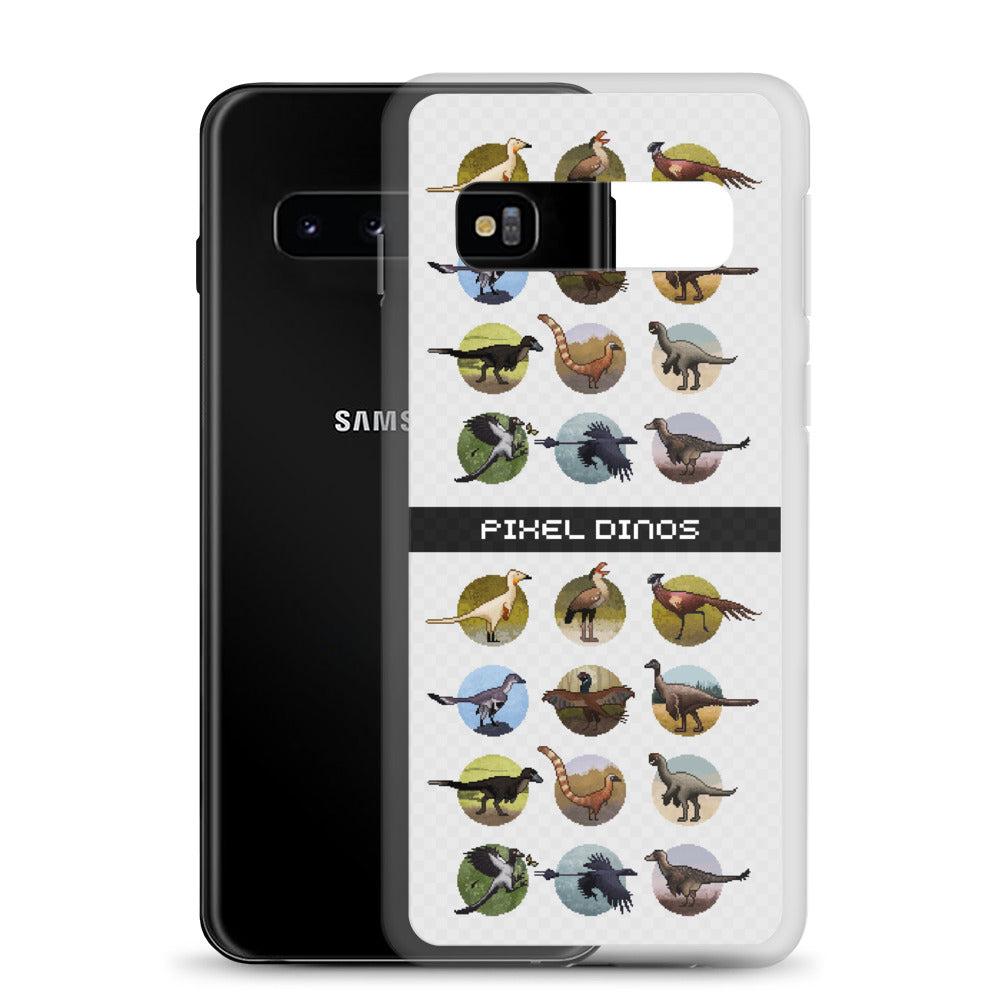 Pixel Dinos (White) Samsung Case