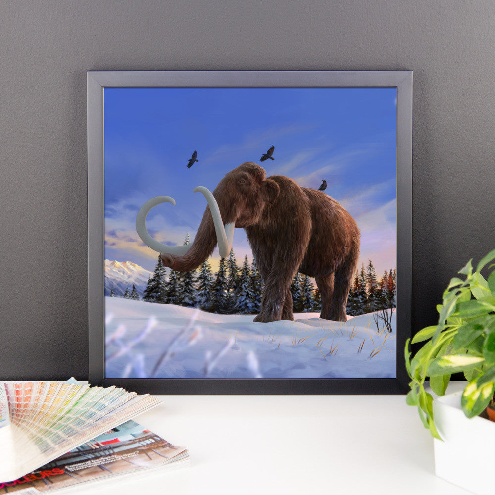 Woolly mammoth framed print