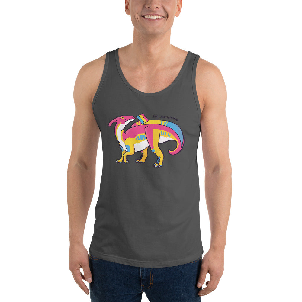 Parasaurolophus Dinosaur Pansexual Pride Flag tank top