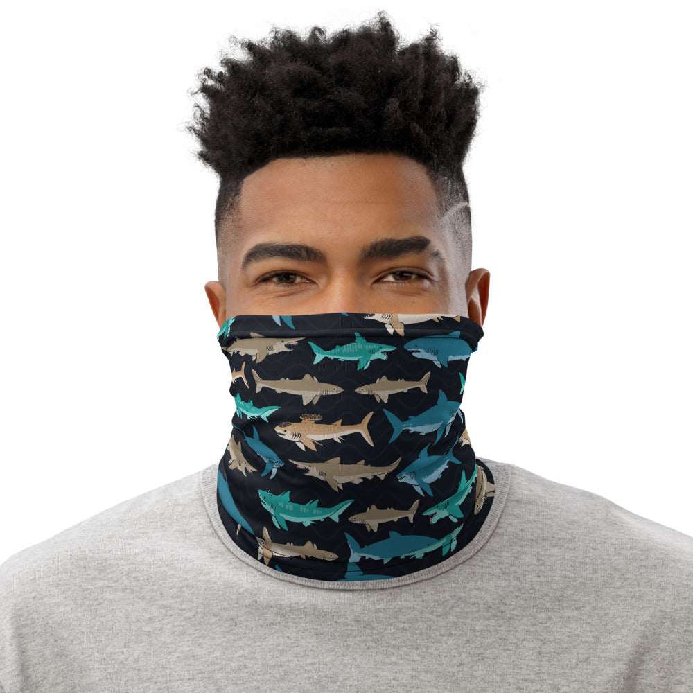 Prehistoric Sharks neck gaiter