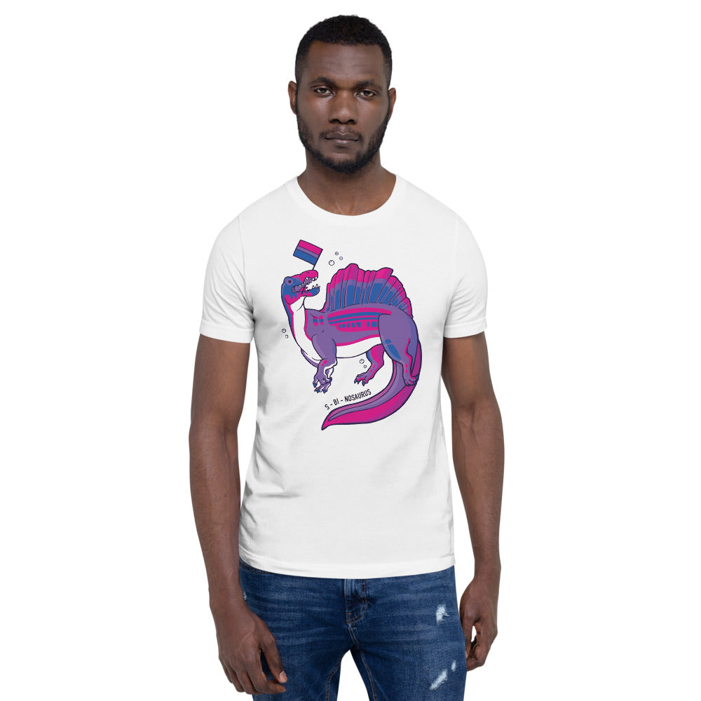 Spinosaurus Dinosaur Bisexual Pride Flag t-shirt