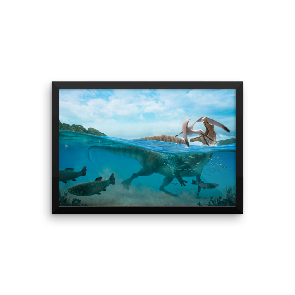 Araripe spinosaur framed print