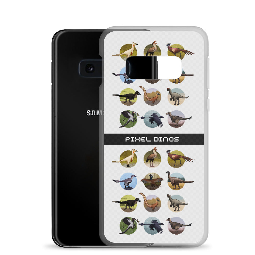 Pixel Dinos (White) Samsung Case