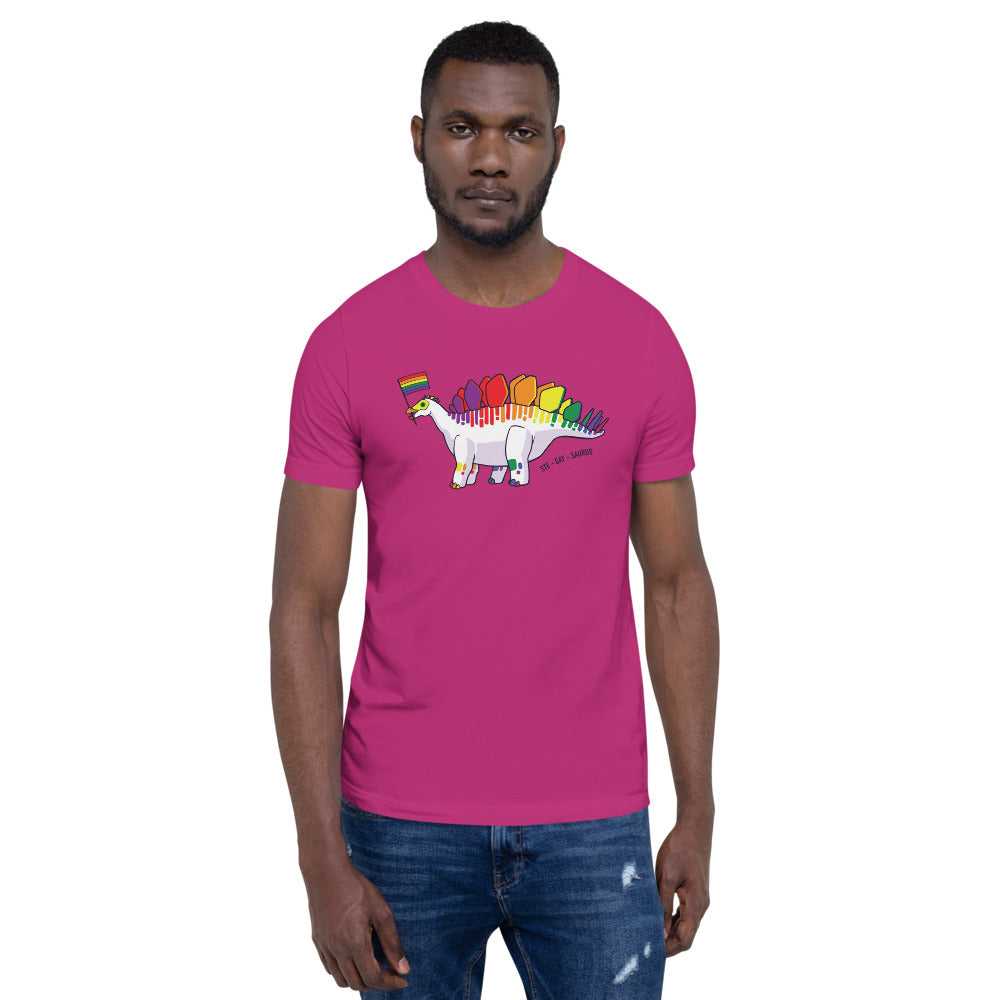 Stegosaurus Dinosaur Gay Pride Flag t-shirt