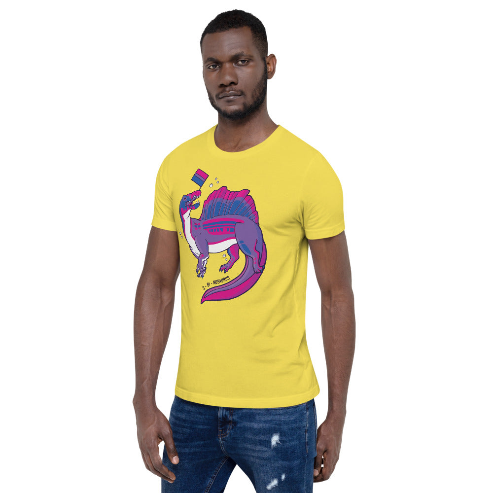 Spinosaurus Dinosaur Bisexual Pride Flag t-shirt