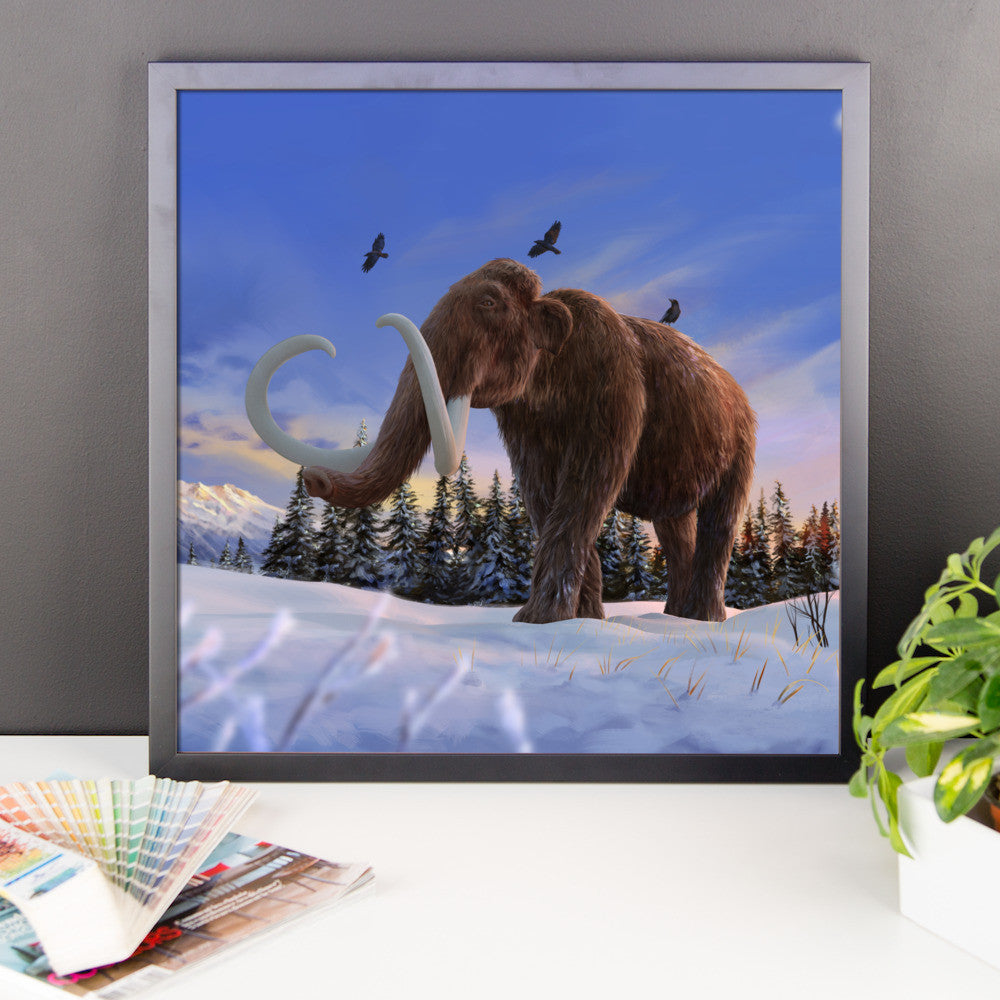 Woolly mammoth framed print