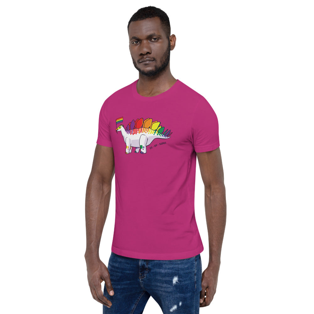 Stegosaurus Dinosaur Gay Pride Flag t-shirt