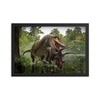 Triceratops vs Tyrannosaurus framed print