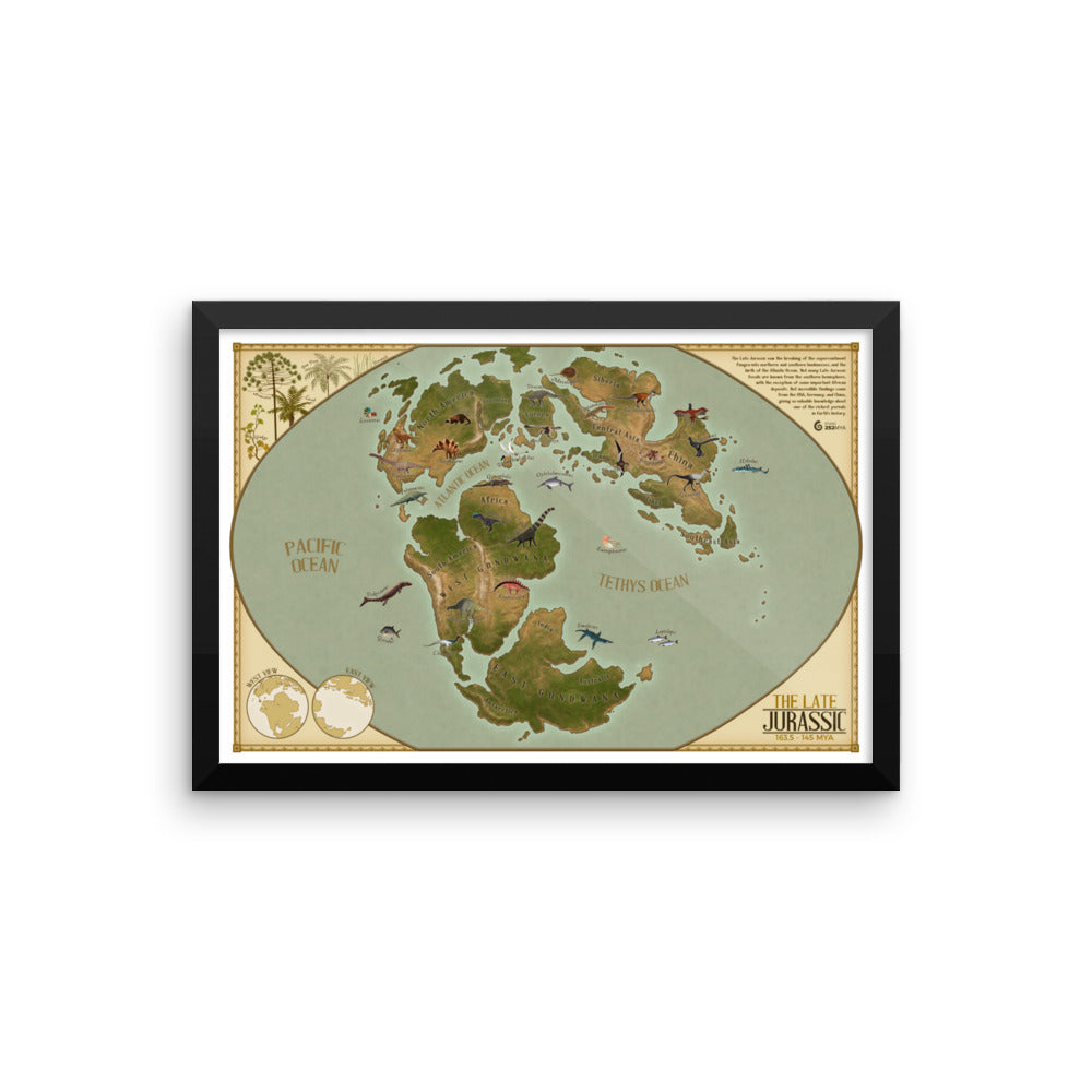 Late Jurassic Map framed print