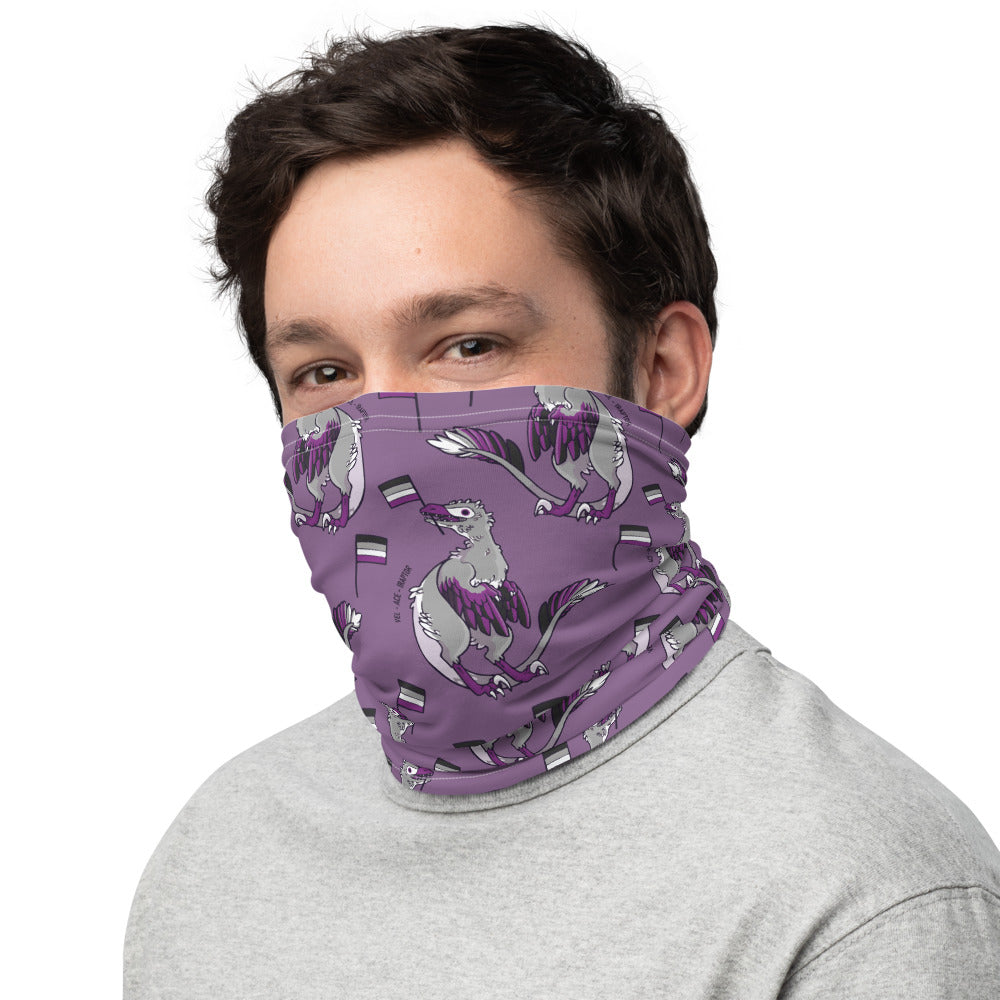 Velociraptor Dinosaur Asexual Pride Flag neck gaiter