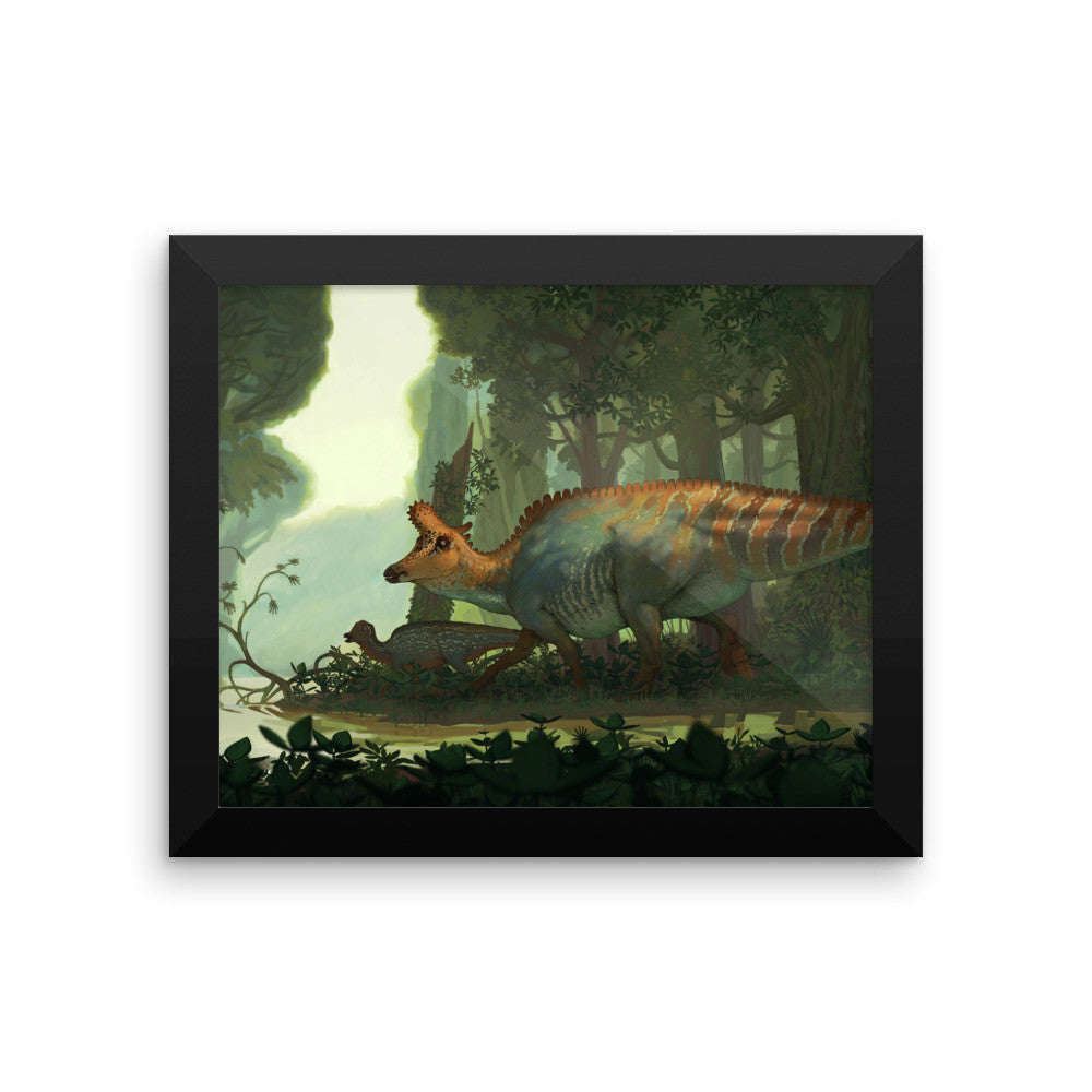 Lambeosaurus framed print