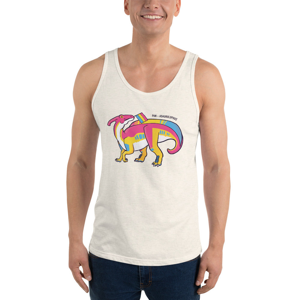 Parasaurolophus Dinosaur Pansexual Pride Flag tank top