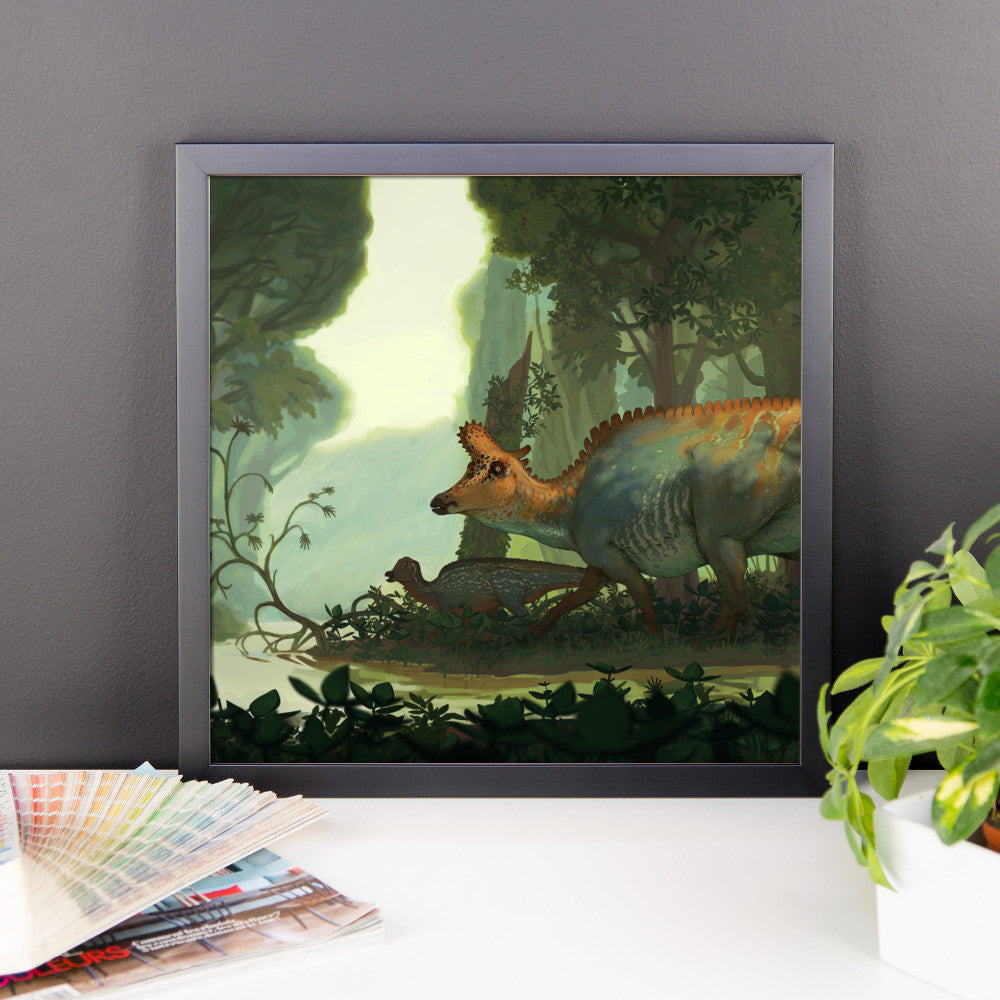 Lambeosaurus framed print