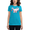 Diplodocus Dinosaur Lesbian Pride Flag women's t-shirt