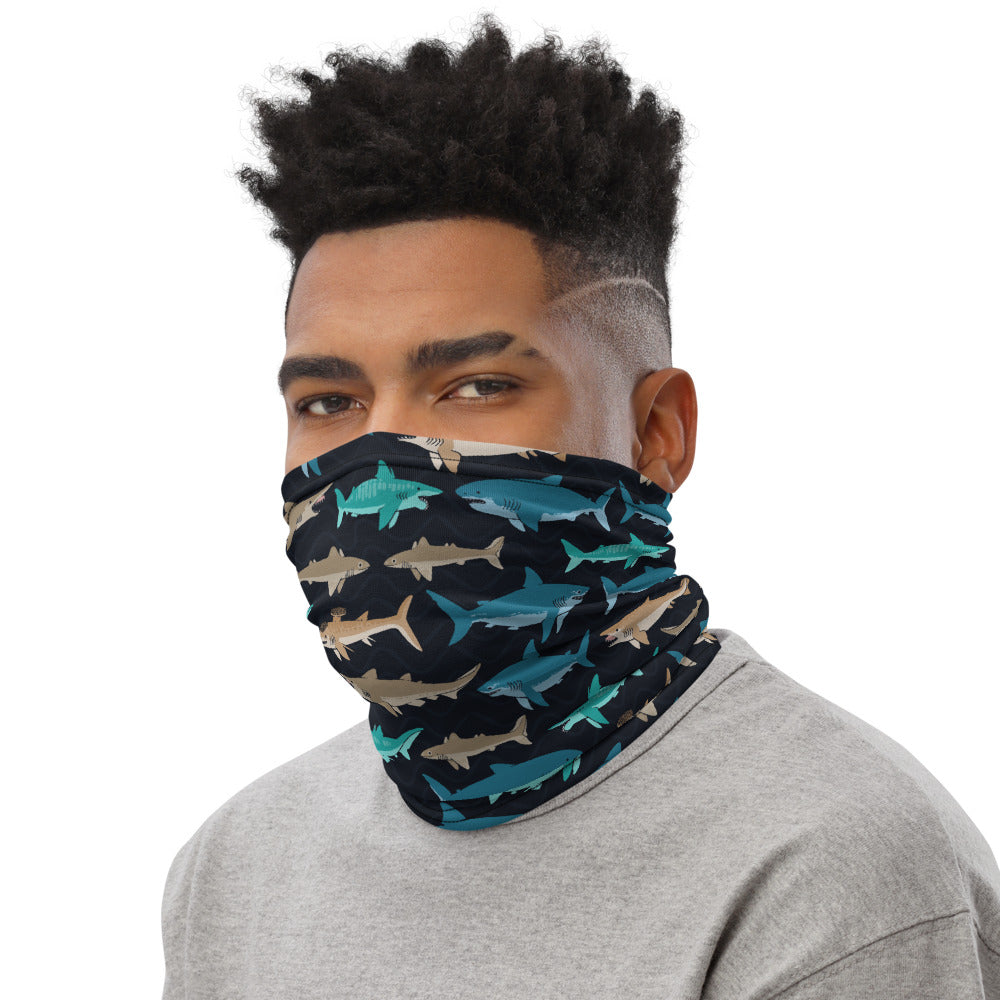 Prehistoric Sharks neck gaiter