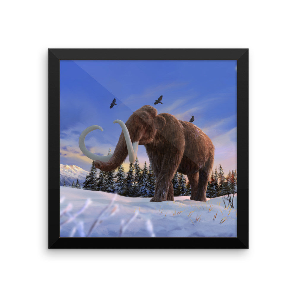 Woolly mammoth framed print