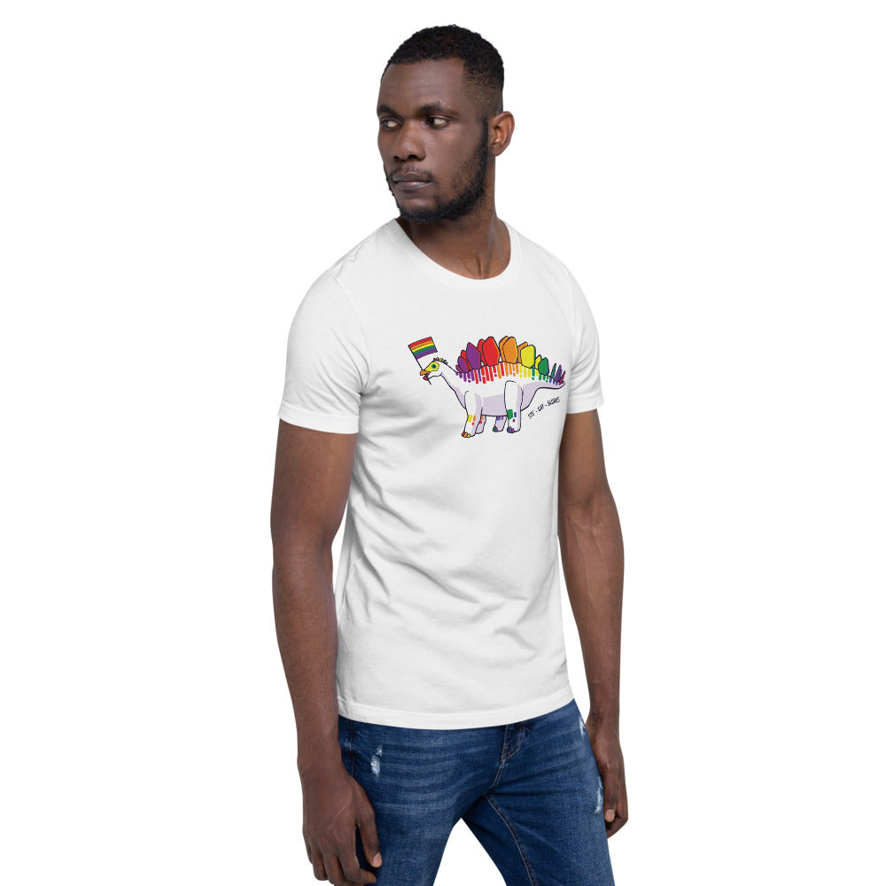 Stegosaurus Dinosaur Gay Pride Flag t-shirt