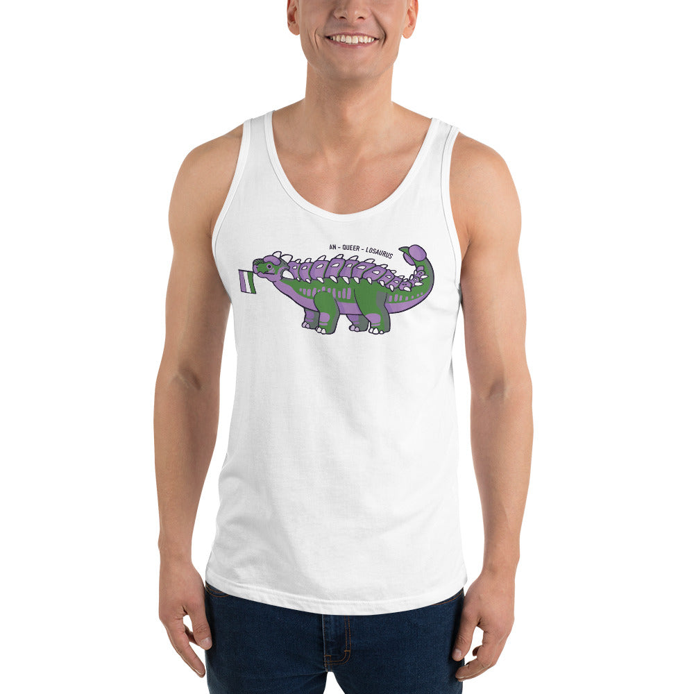 Ankylosaurus Dinosaur Queer Pride Flag tank top