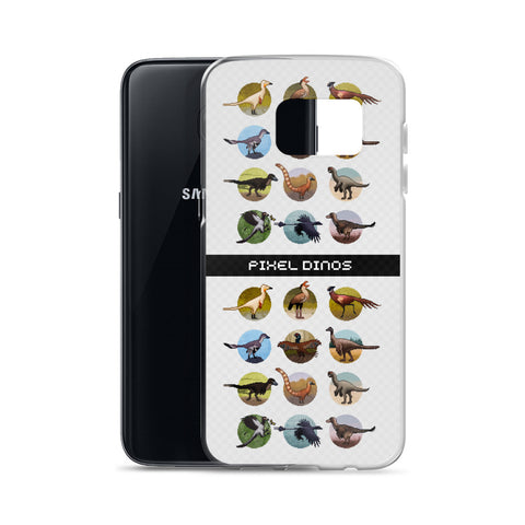 Pixel Dinos (White) Samsung Case