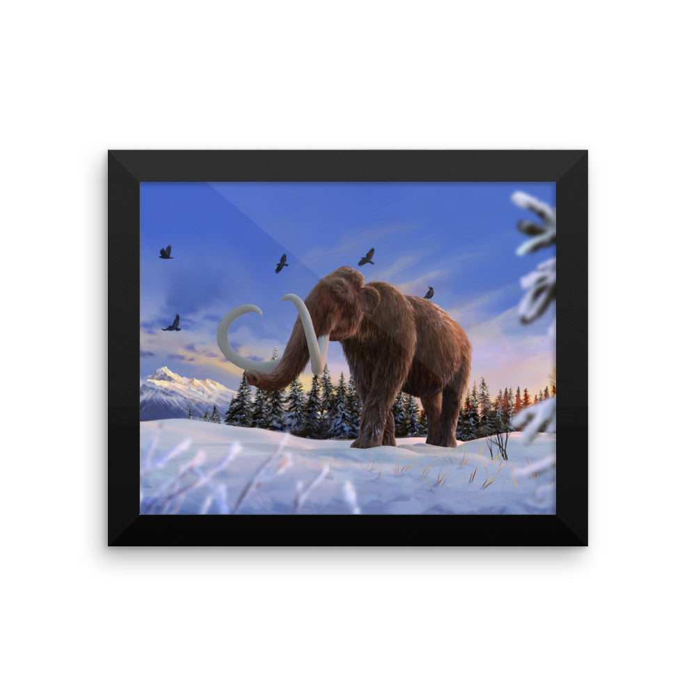 Woolly mammoth framed print