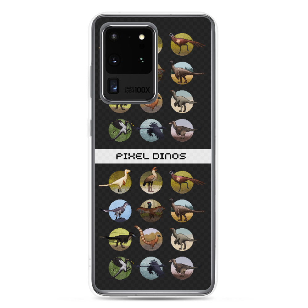 Pixel Dinos (Black) Samsung Case