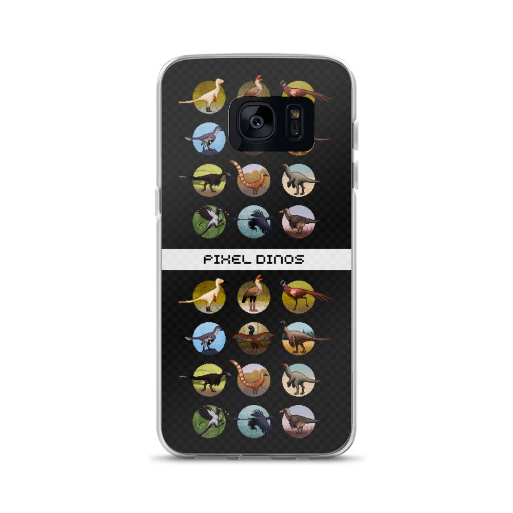 Pixel Dinos (Black) Samsung Case