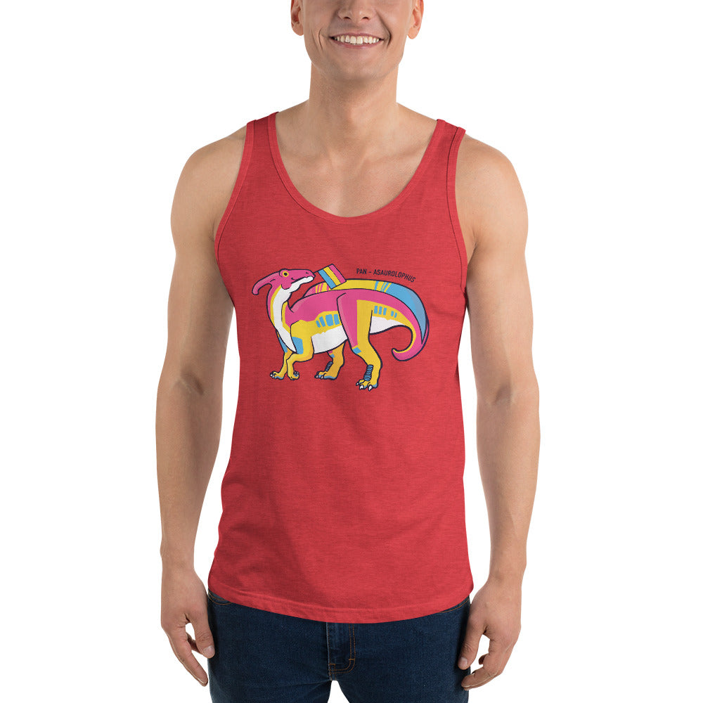 Parasaurolophus Dinosaur Pansexual Pride Flag tank top