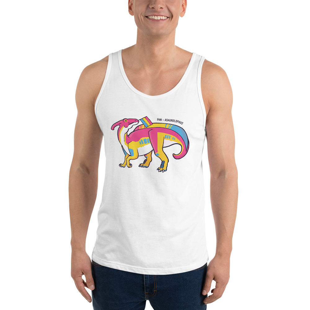 Parasaurolophus Dinosaur Pansexual Pride Flag tank top