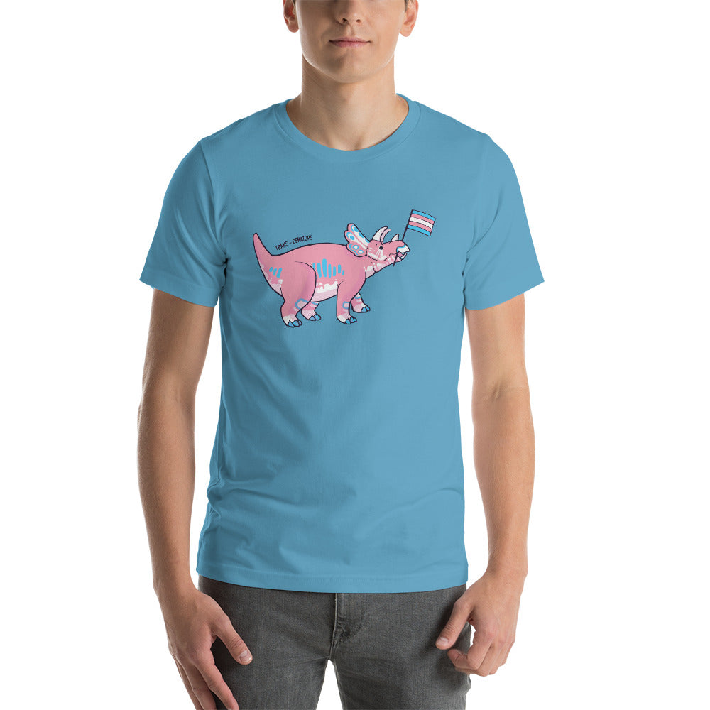 Triceratops Dinosaur Trans Pride Flag t-shirt