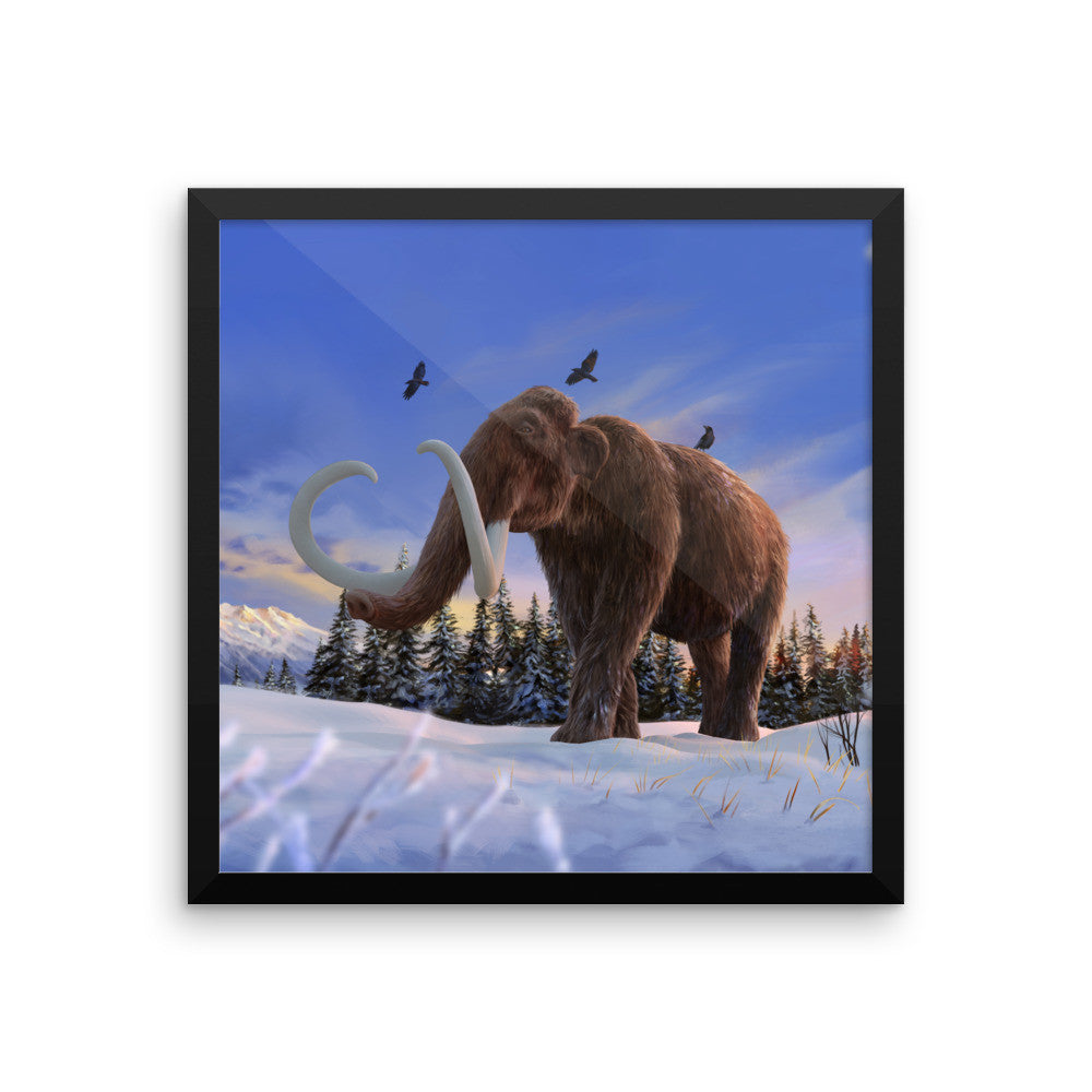 Woolly mammoth framed print