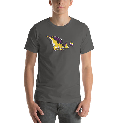 Lambeosaurus Dinosaur Non-binary Pride Flag t-shirt