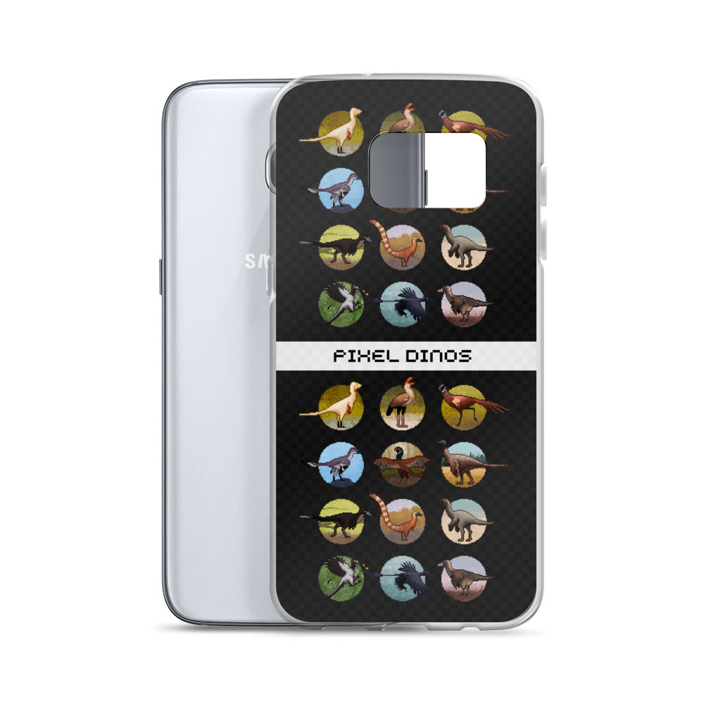 Pixel Dinos (Black) Samsung Case