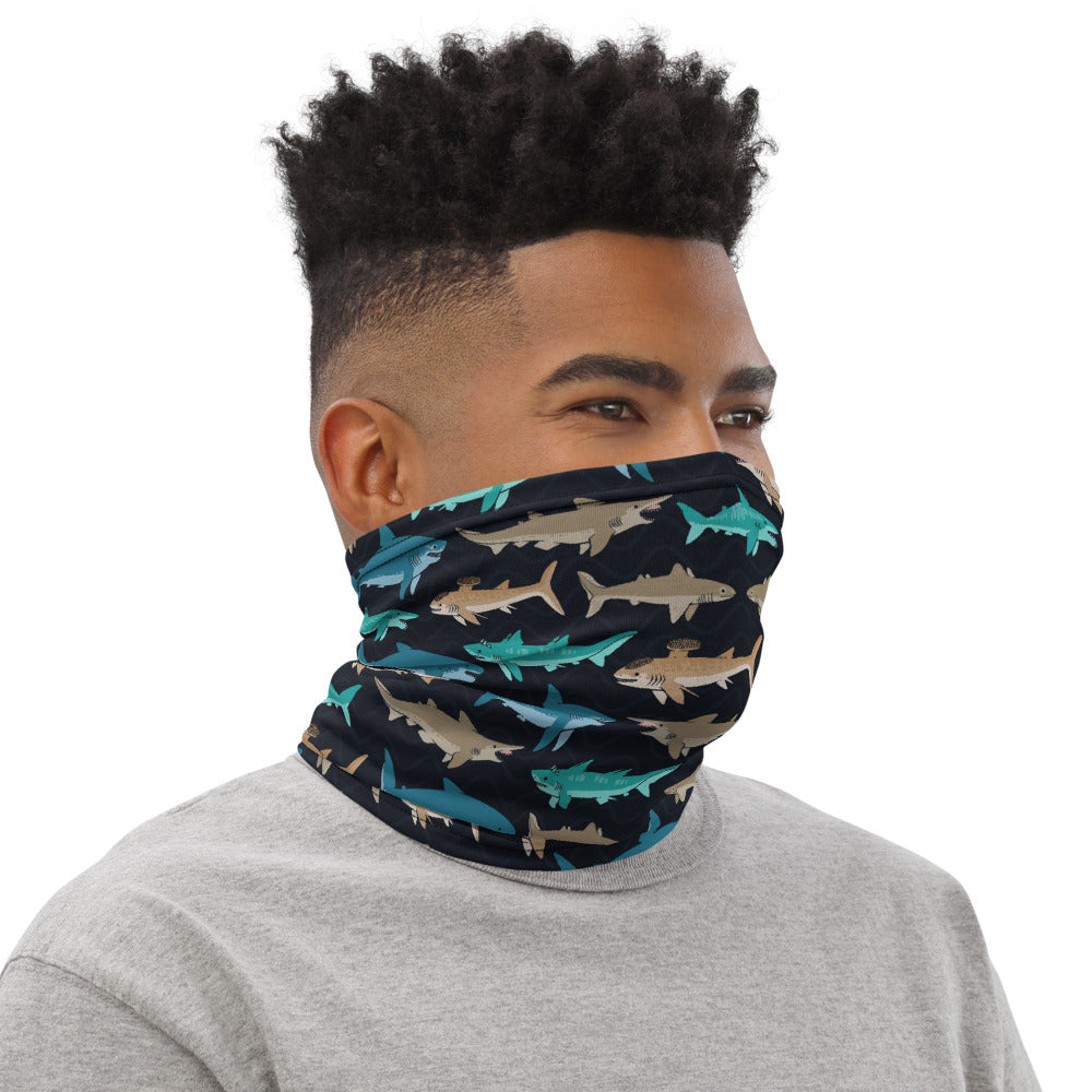 Prehistoric Sharks neck gaiter