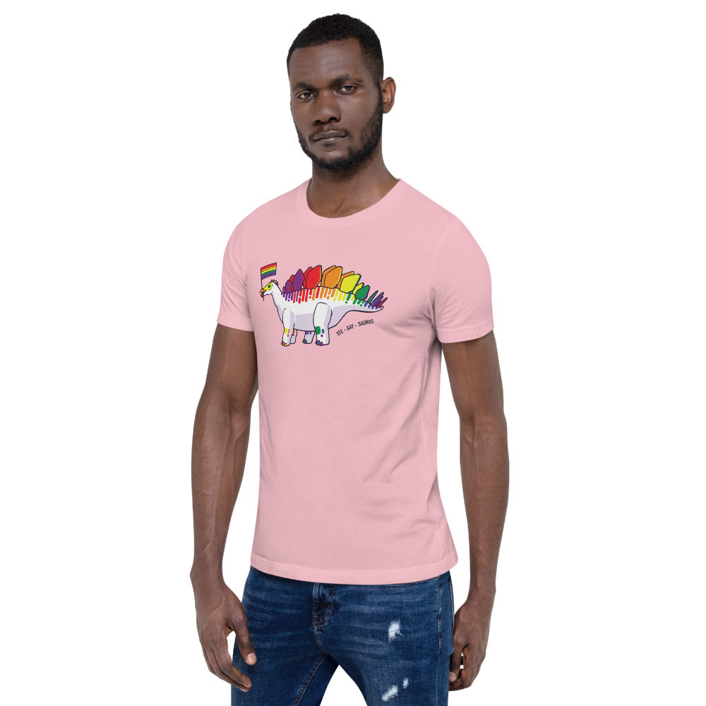 Stegosaurus Dinosaur Gay Pride Flag t-shirt