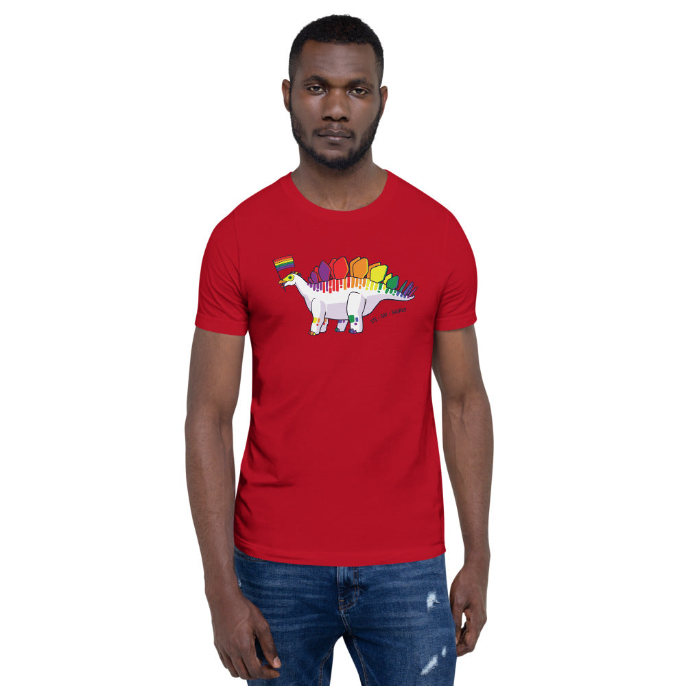 Stegosaurus Dinosaur Gay Pride Flag t-shirt