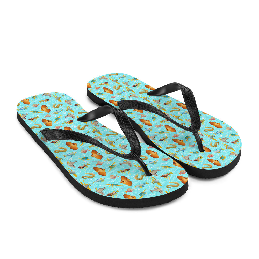 Monte Bolca Coral Reef Fish flip-flops