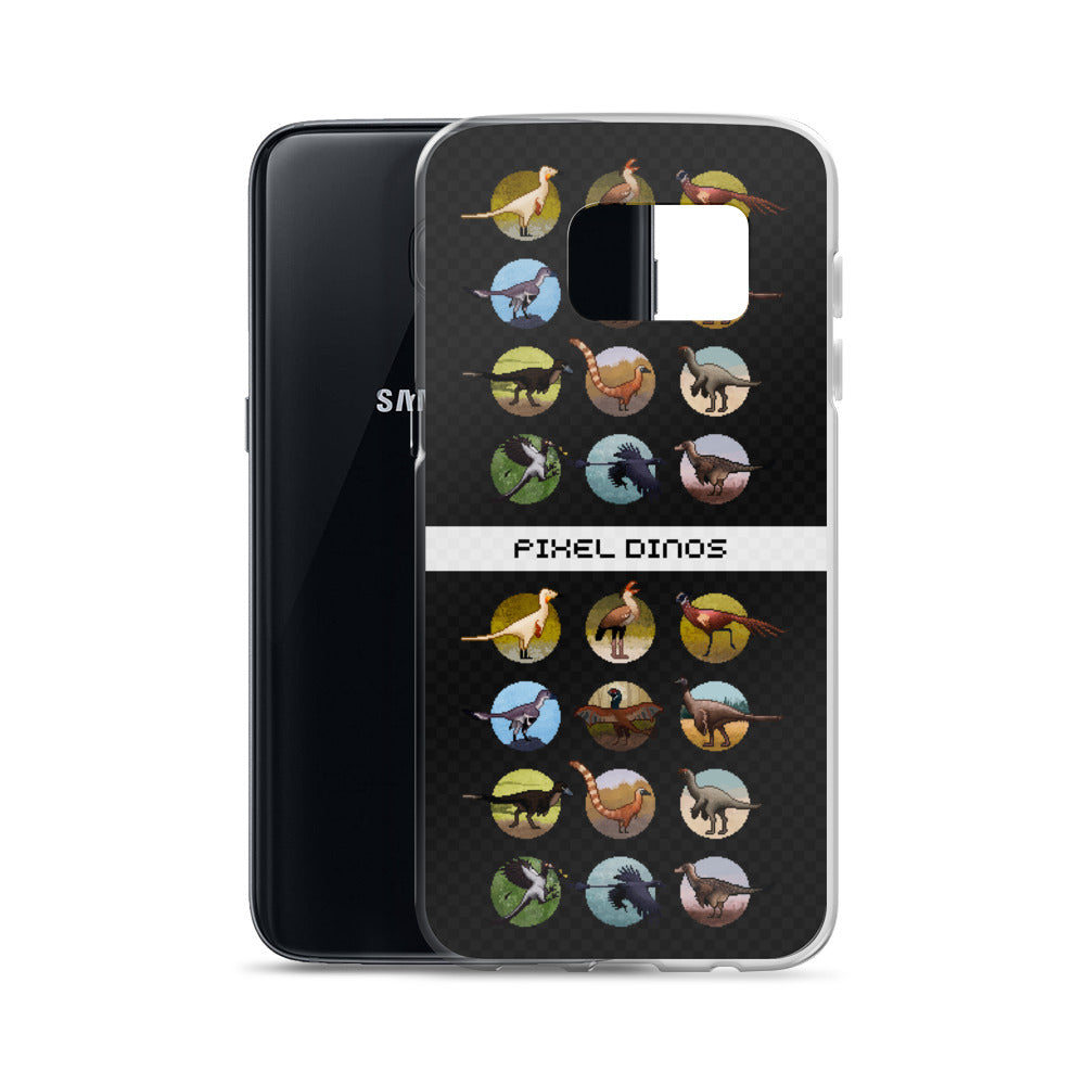 Pixel Dinos (Black) Samsung Case