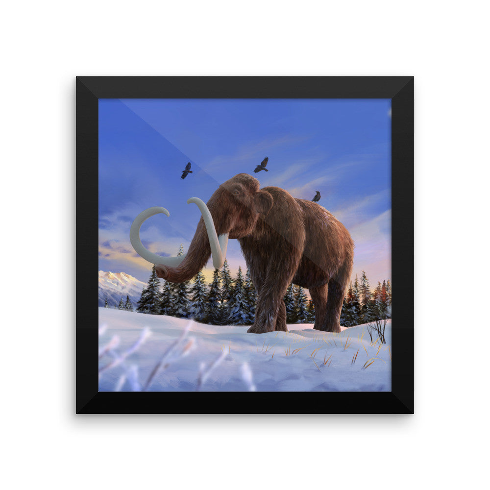 Woolly mammoth framed print