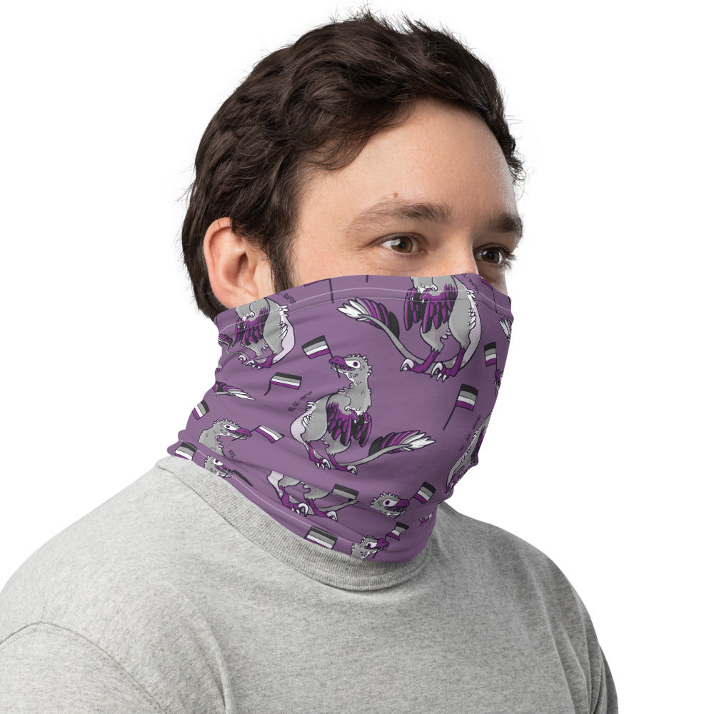 Velociraptor Dinosaur Asexual Pride Flag neck gaiter