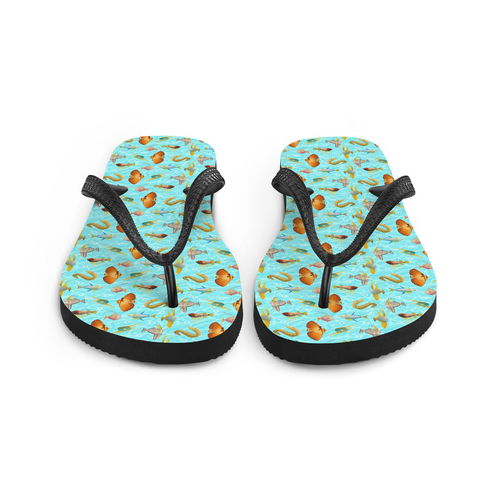 Monte Bolca Coral Reef Fish flip-flops