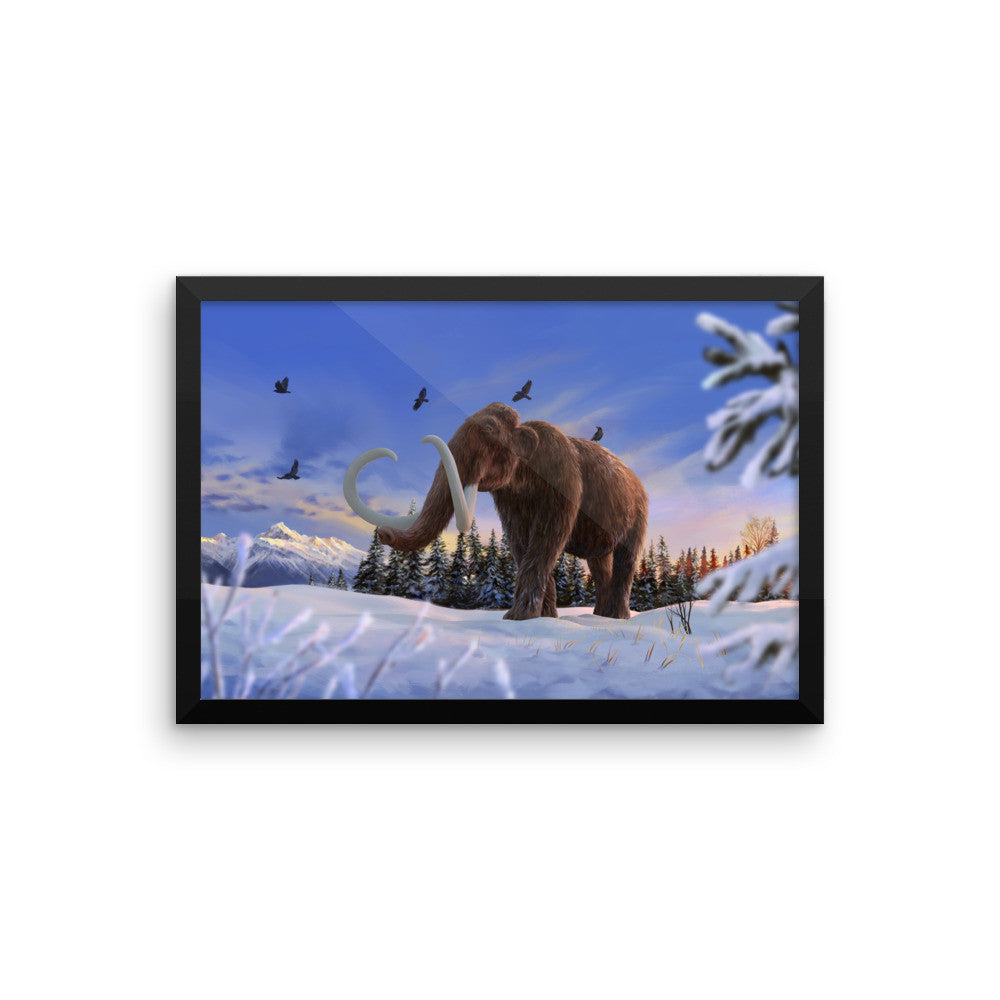 Woolly mammoth framed print