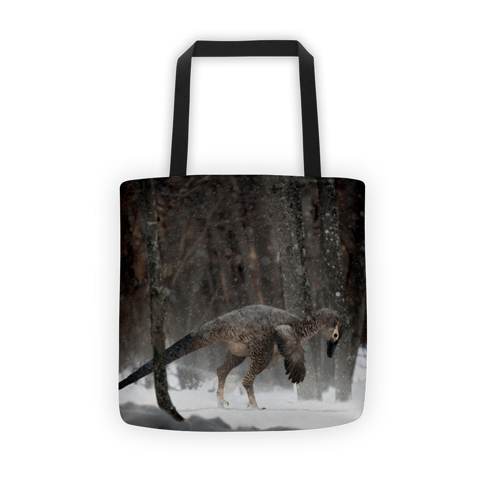 Alaskan troodontid tote bag