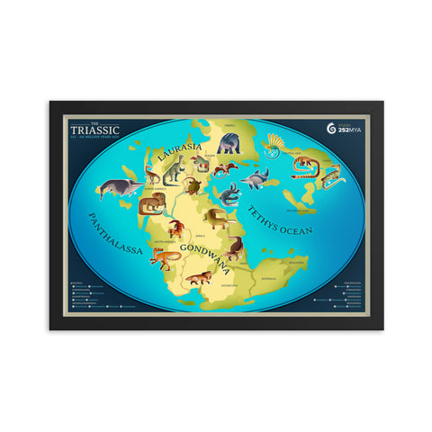 Triassic Map framed print