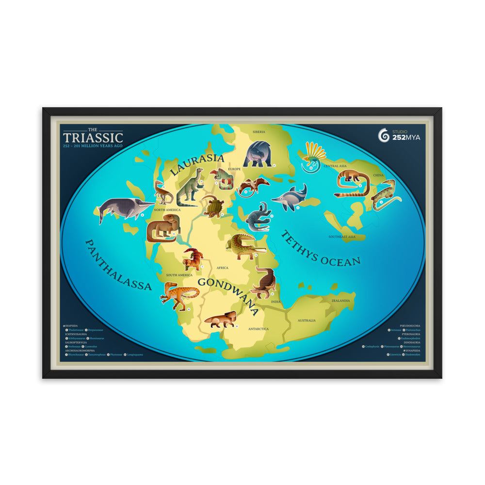 Triassic Map framed print